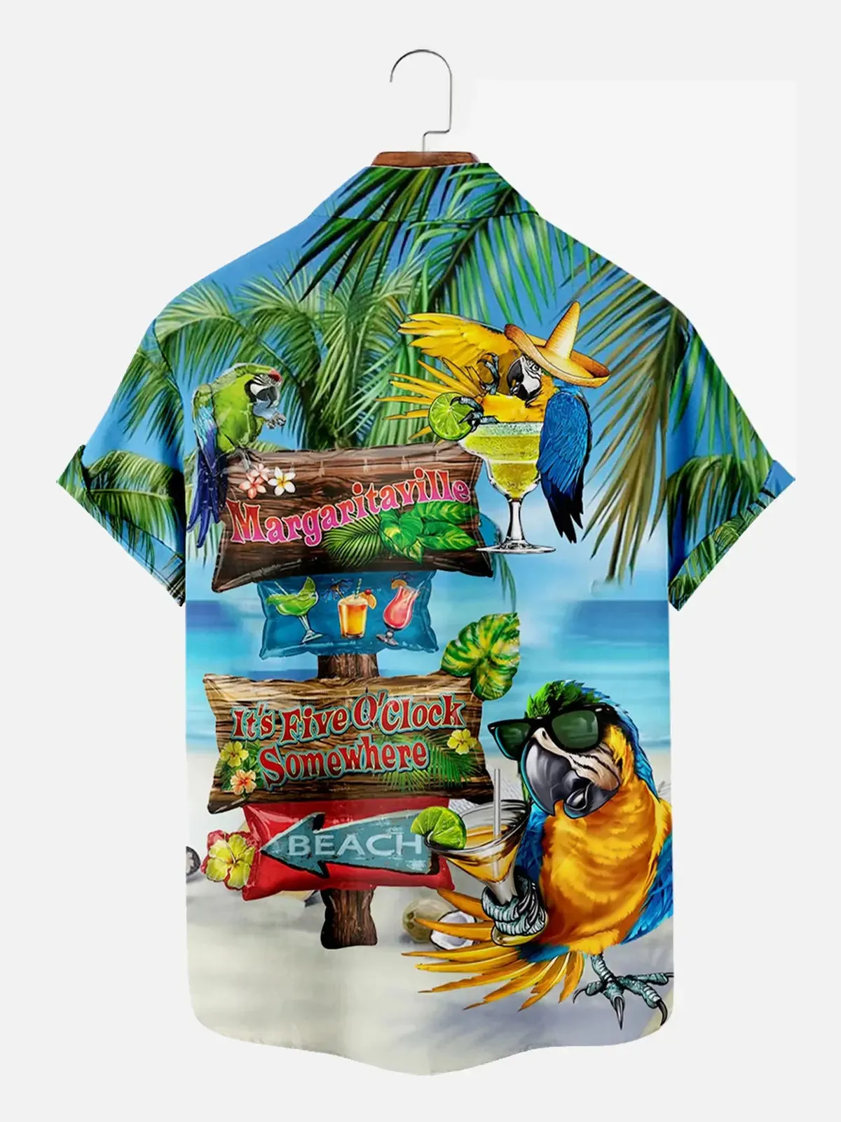 Men's Margaritaville Parrot Beach Hawaiian Short Sleeve Shirt sold by Eleven Oasis product image thumbnail 2