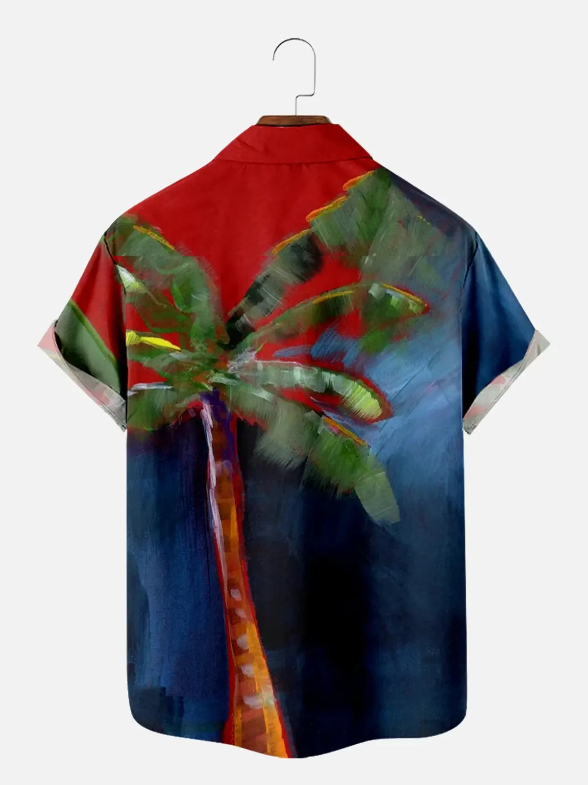 Men's Oil Paint Palm Tree Short Sleeve Shirt sold by Eleven Oasis product image thumbnail 2
