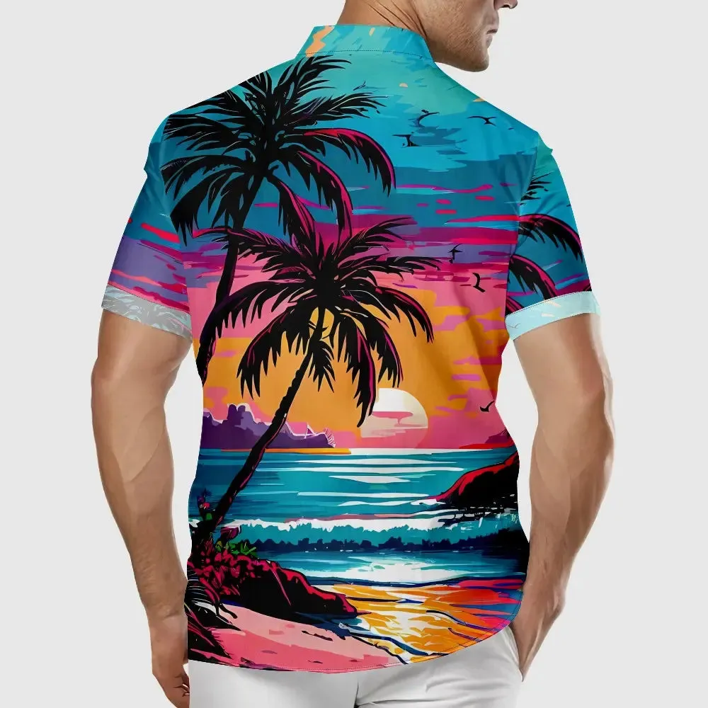 Men's Retro Parrot Palm Beach Vacation Vibes Short Sleeve Shirt sold by Eleven Oasis product image thumbnail 5