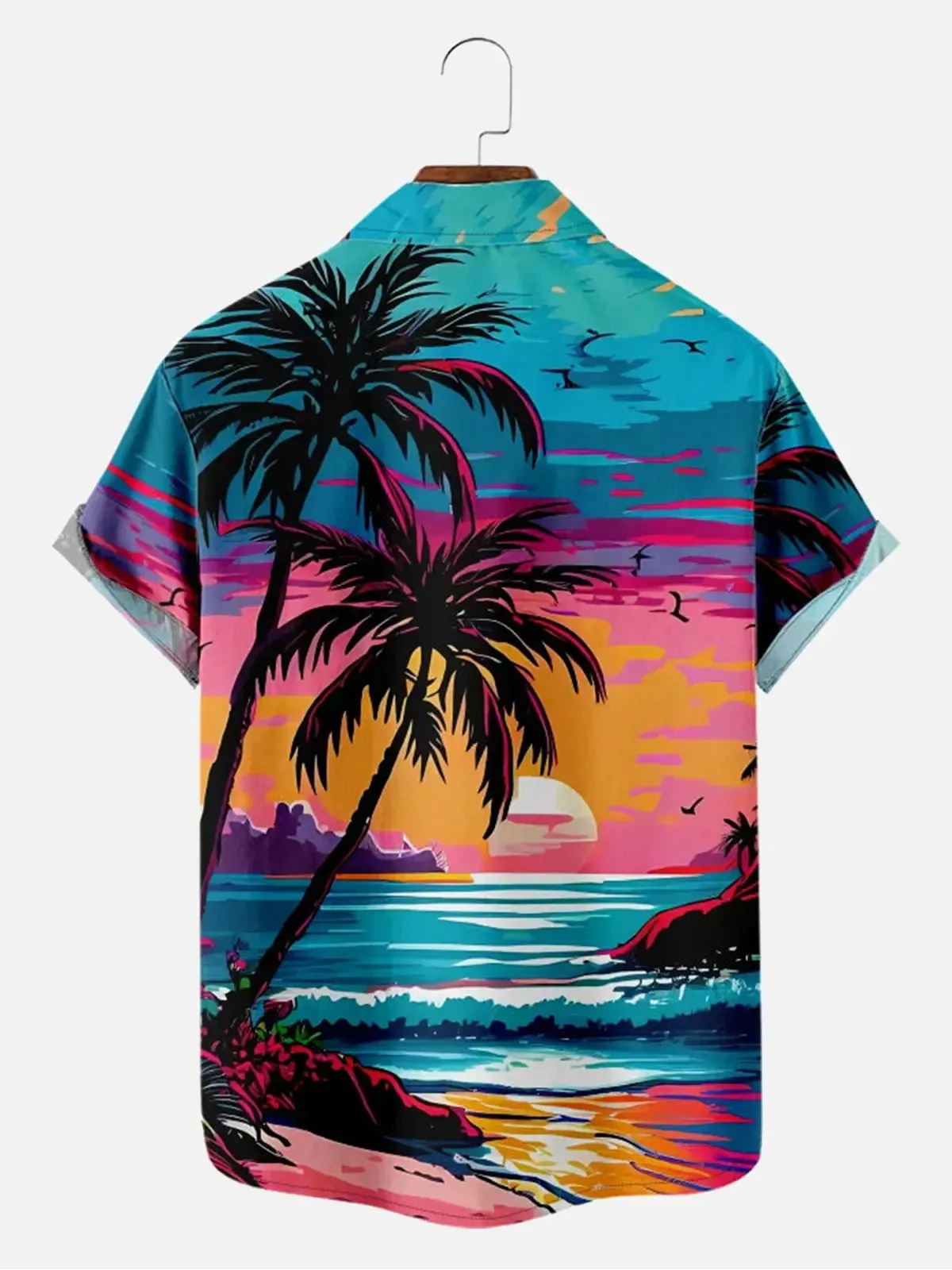 Men's Retro Parrot Palm Beach Vacation Vibes Short Sleeve Shirt sold by Eleven Oasis product image thumbnail 2