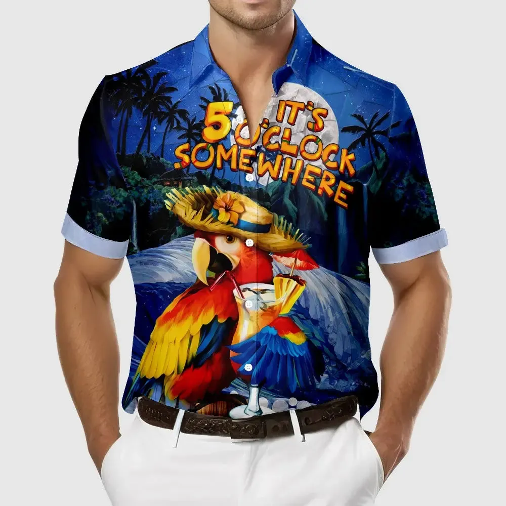 Men's Five O'Clock Paradise Parrot Hawaiian Short Sleeve Shirt sold by Eleven Oasis product image thumbnail 3