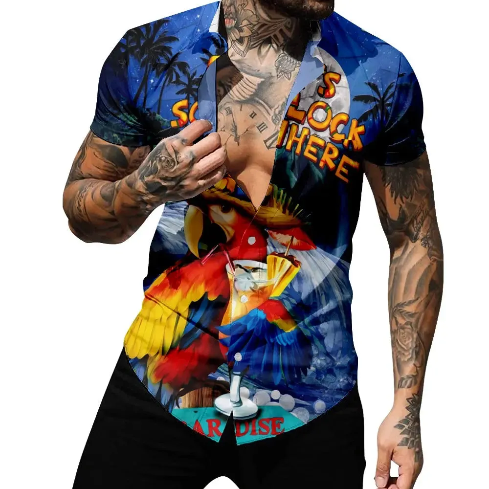 Men's Five O'Clock Paradise Parrot Hawaiian Short Sleeve Shirt sold by Eleven Oasis product image thumbnail 4