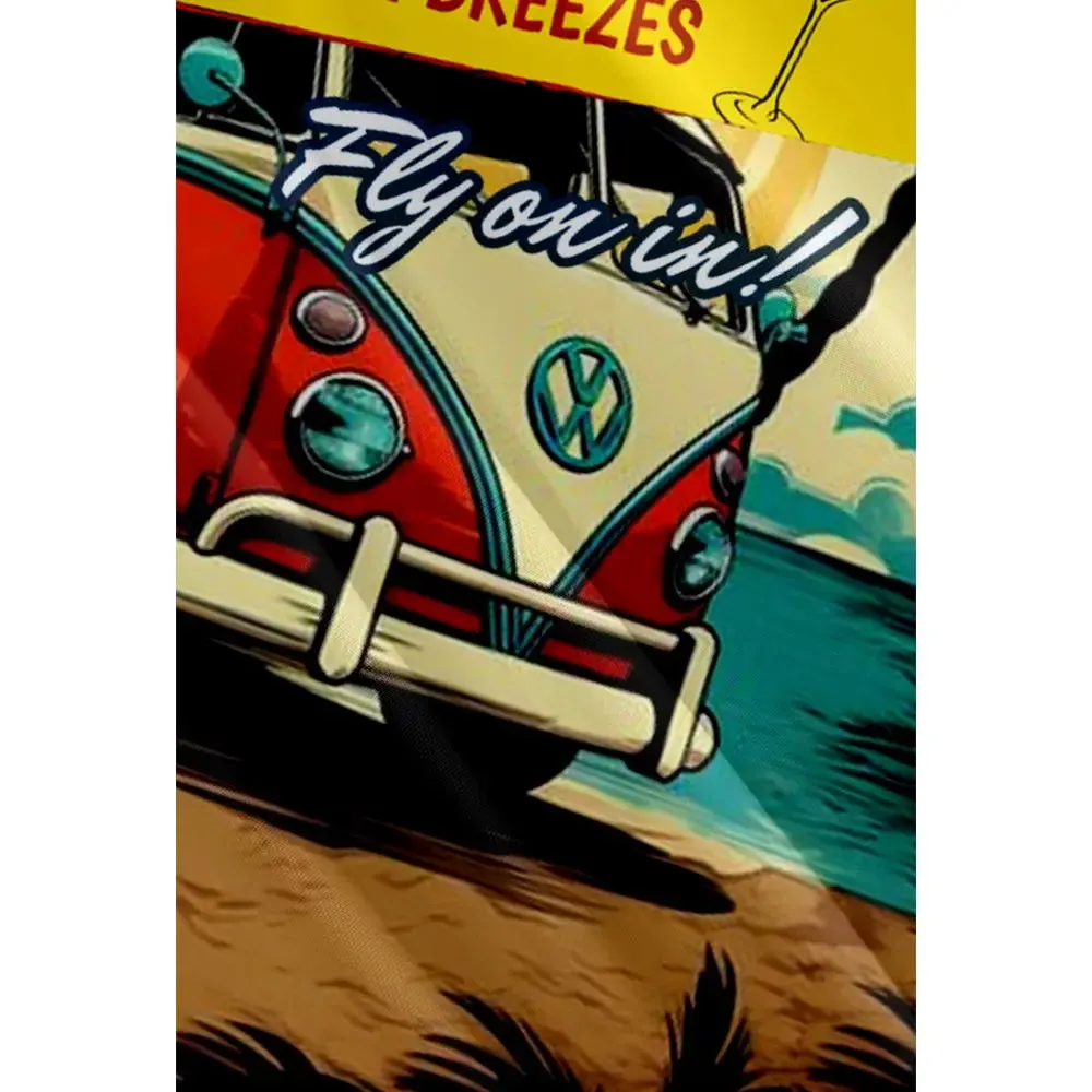 Men's Vintage VW Bus Beach Bar Hawaiian Short Sleeve Shirt sold by Eleven Oasis product image thumbnail 3