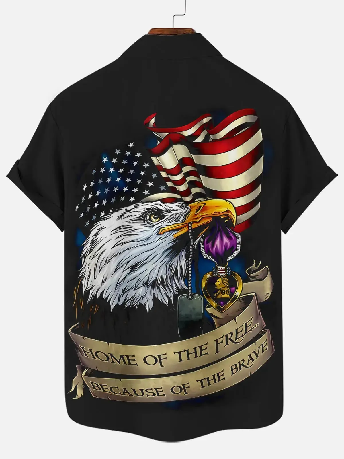 Flag Day Pattern Men's Short Sleeve Shirt sold by Eleven Oasis product image thumbnail 2