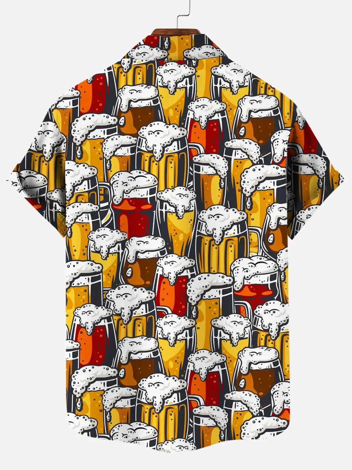 Men's Beer Mug Pattern Short Sleeve Shirt sold by Eleven Oasis product image thumbnail 2
