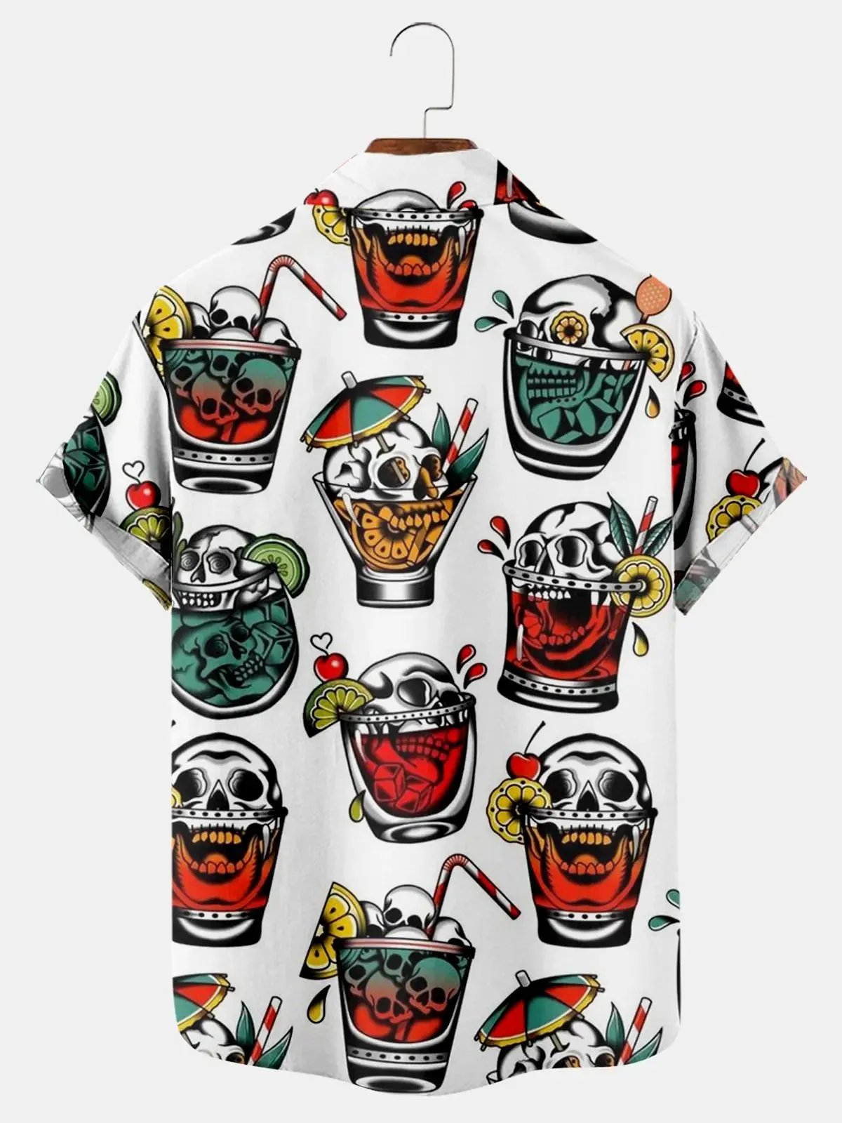 Men's Skull Cocktail Party Short Sleeve Shirt sold by Eleven Oasis product image thumbnail 2