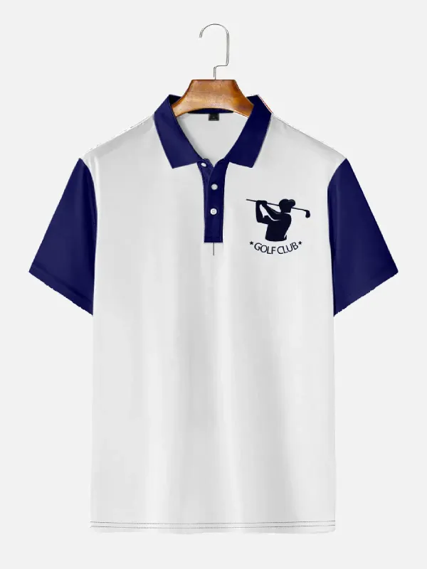 Men's Golf Club Color Block Polo Shirt sold by Eleven Oasis
