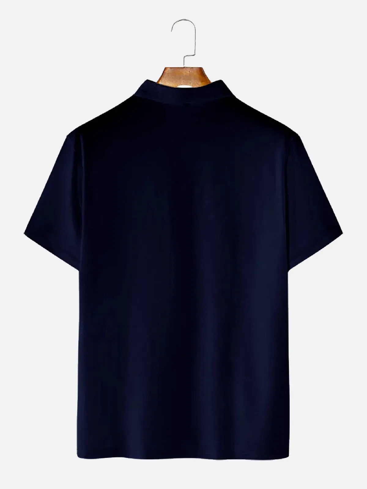 Men's Dark Blue Simple Short Sleeve Polo Shirt sold by Eleven Oasis product image thumbnail 2
