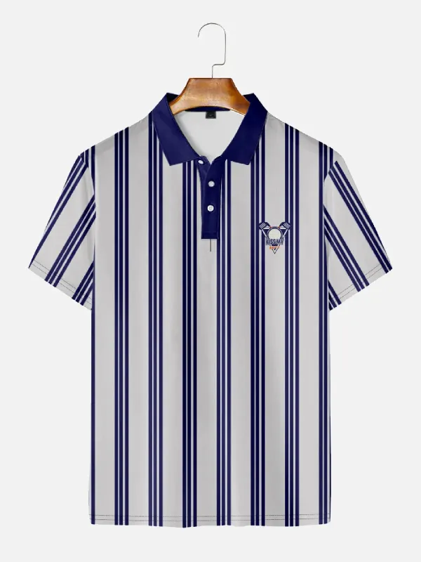 Men's Striped Golf Polo Short Sleeve Shirt sold by Eleven Oasis