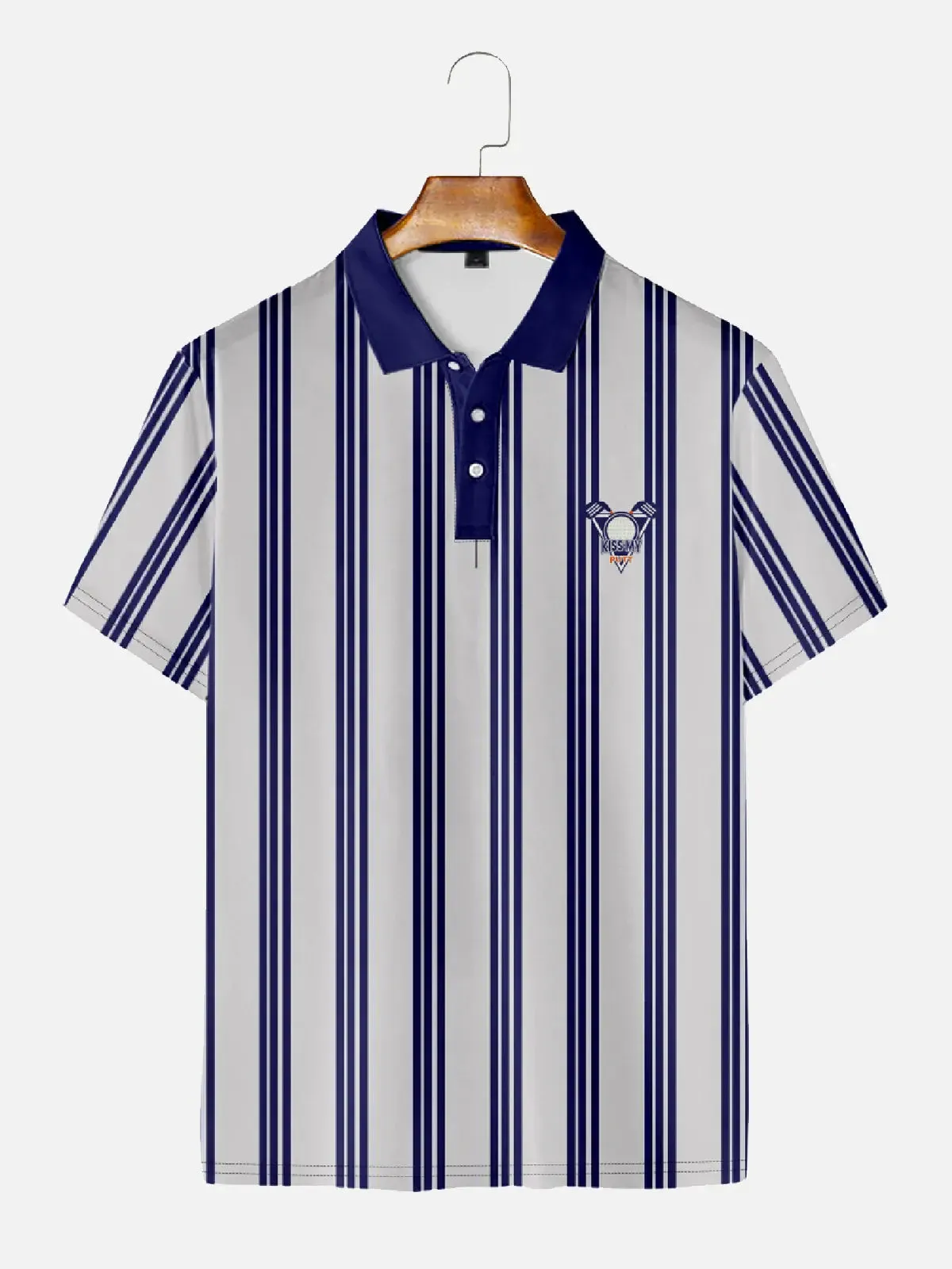 Men's Striped Golf Polo Short Sleeve Shirt sold by Eleven Oasis
