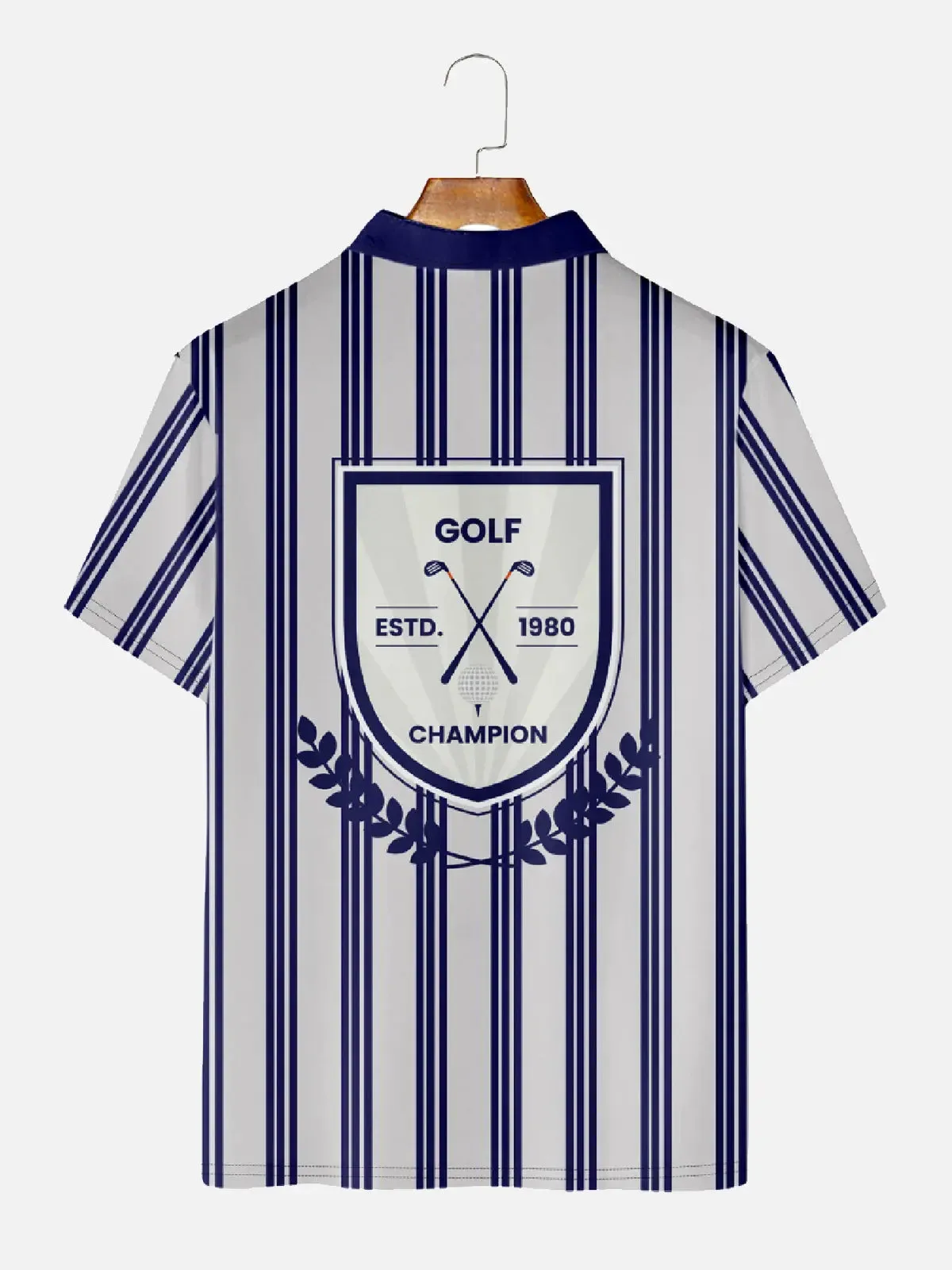 Men's Striped Golf Polo Short Sleeve Shirt sold by Eleven Oasis product image thumbnail 2