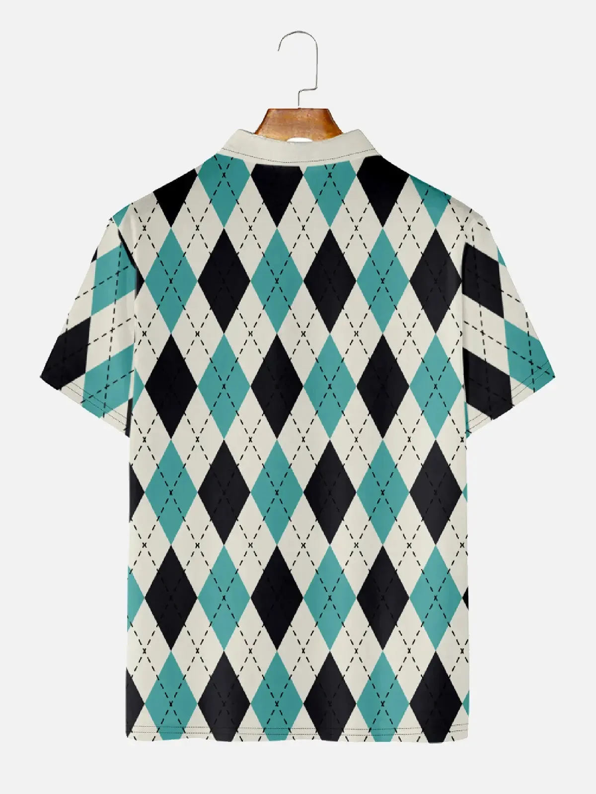Men's Argyle Pattern Polo Short Sleeve Shirt sold by Eleven Oasis product image thumbnail 2