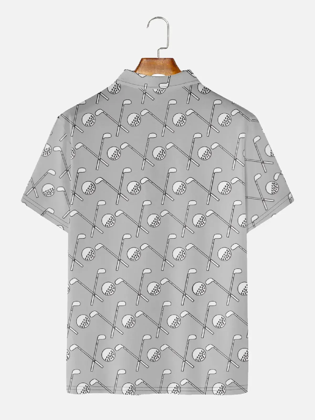 Men's Golf Clubs Pattern Polo Short Sleeve Shirt sold by Eleven Oasis product image thumbnail 2