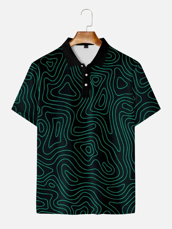 Men's Terrain Map Golf Champion Short Sleeve Polo Shirt sold by Eleven Oasis
