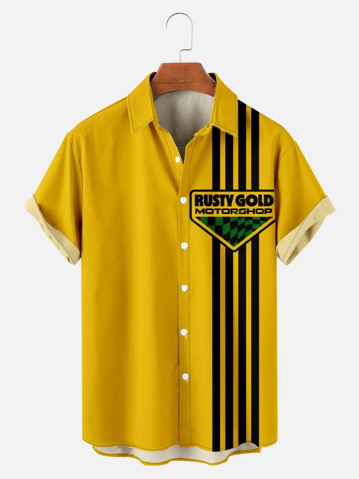 Men's Vintage Motorshop Racing Short Sleeve Shirt sold by Eleven Oasis
