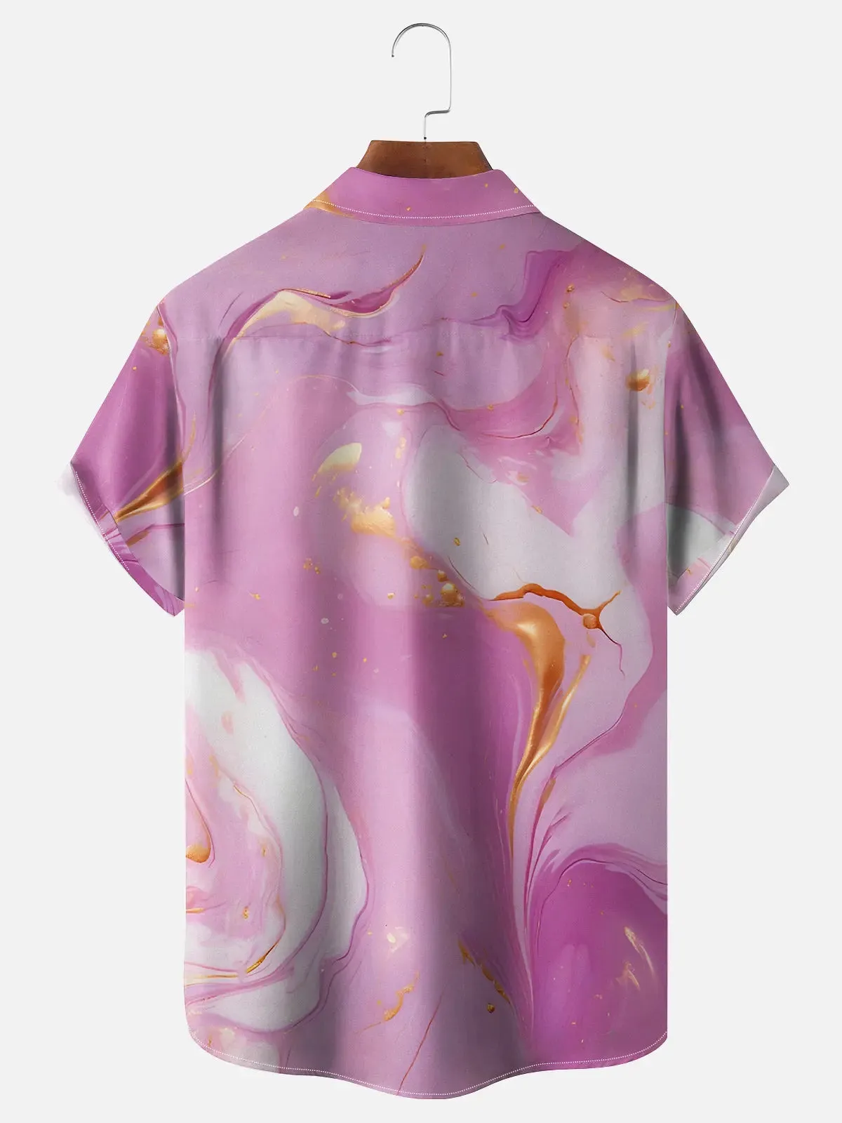 Men's Pink Marble Swirl Abstract Short Sleeve Shirt sold by Eleven Oasis product image thumbnail 2
