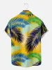 Men's Hawaiian Palm Leaf Print Colorful Casual Short Sleeve Shirt sold by Eleven Oasis