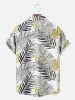 Men's Golden Palm Sketch Hawaiian Short Sleeve Shirt sold by Eleven Oasis