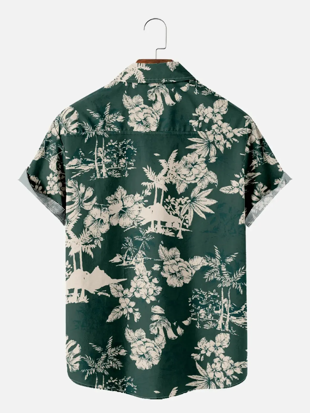 Men's Hawaiian Palm Landscape Floral Print Short Sleeve Shirt sold by Eleven Oasis product image thumbnail 2