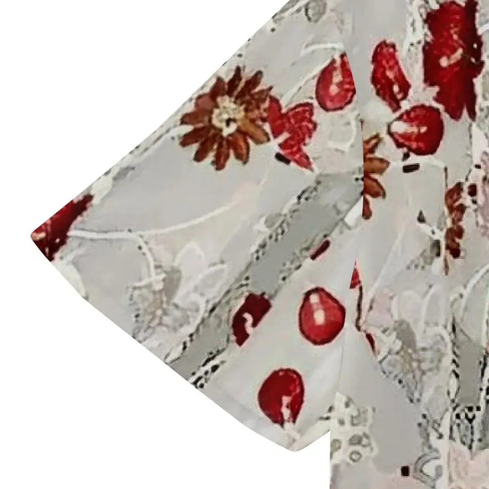 Men's Floral Print Autumn Fall Flowers Short Sleeve Shirt sold by Eleven Oasis product image thumbnail 3