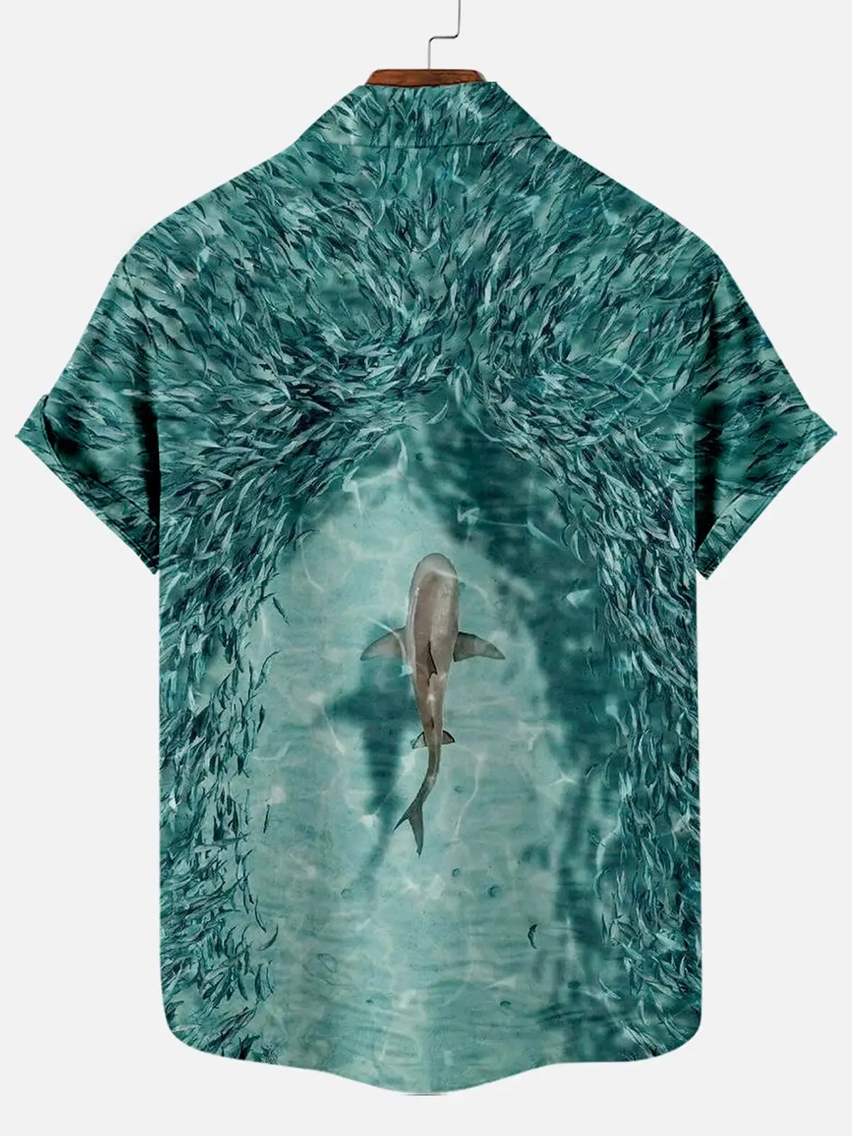 Hawaiian Shark Painting Pattern Men's Short Sleeve Top sold by Eleven Oasis product image thumbnail 2