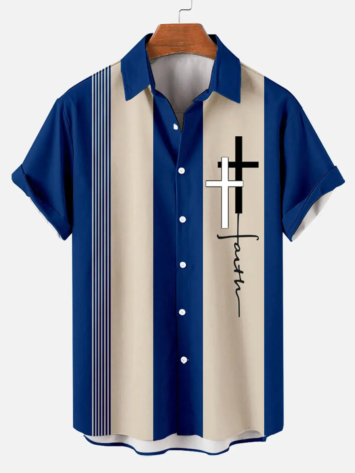 Men's Faith Cross Short Sleeve Shirt sold by Eleven Oasis product image thumbnail 5