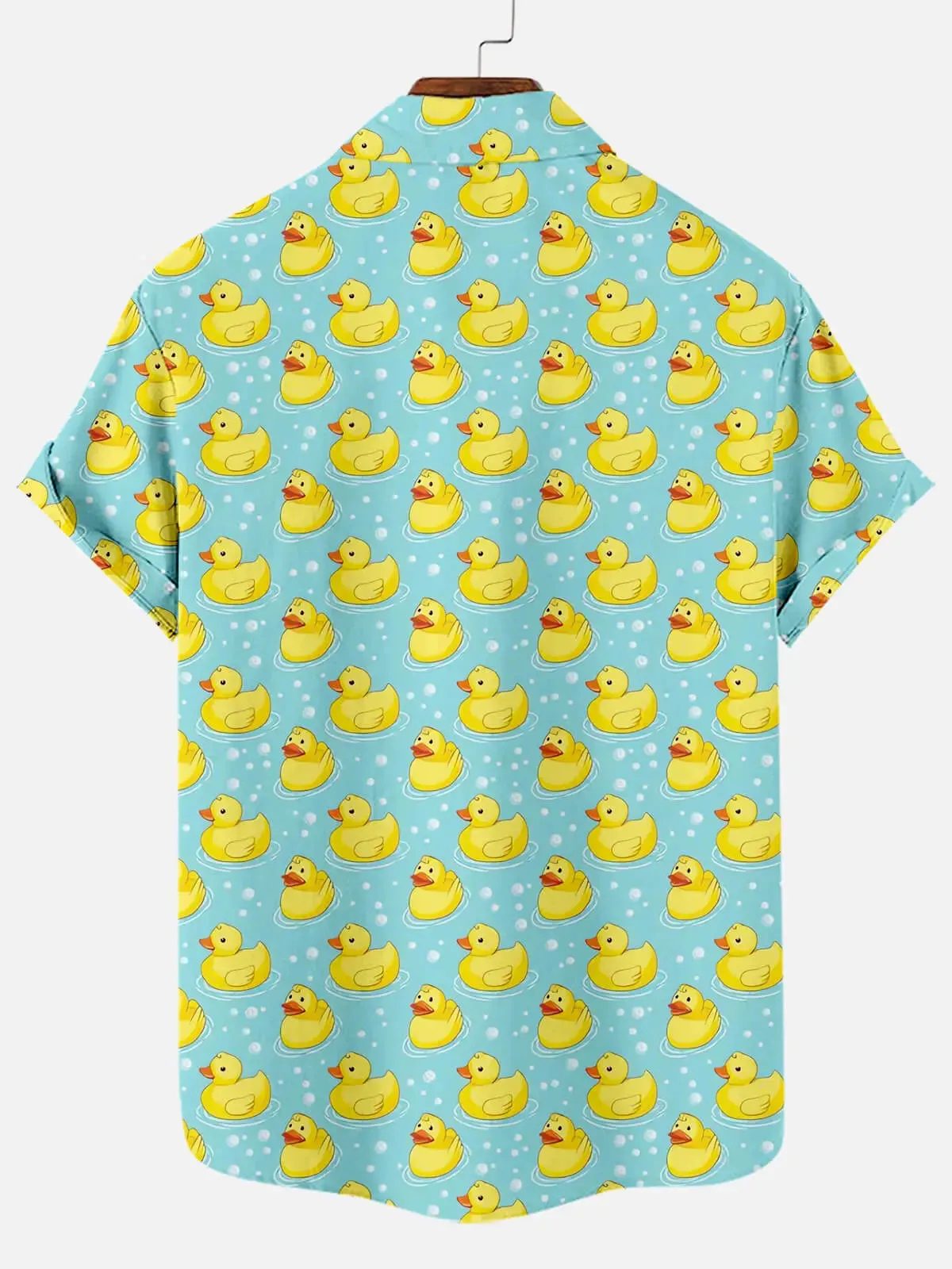 Men's Rubber Duck Pattern Short Sleeve Shirt sold by Eleven Oasis product image thumbnail 2