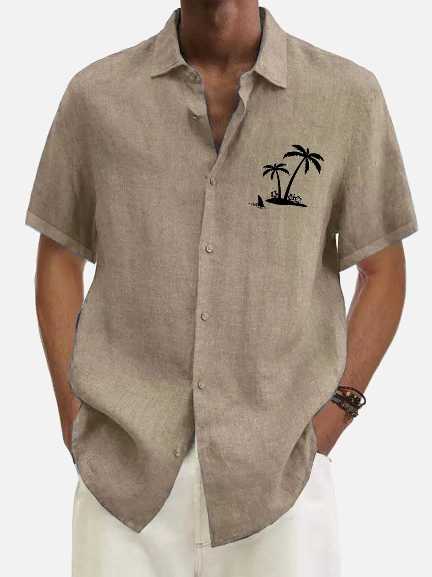 Men's Hawaiian Coconut Tree Oasis Short Sleeve Shirt sold by Eleven Oasis product image thumbnail 2