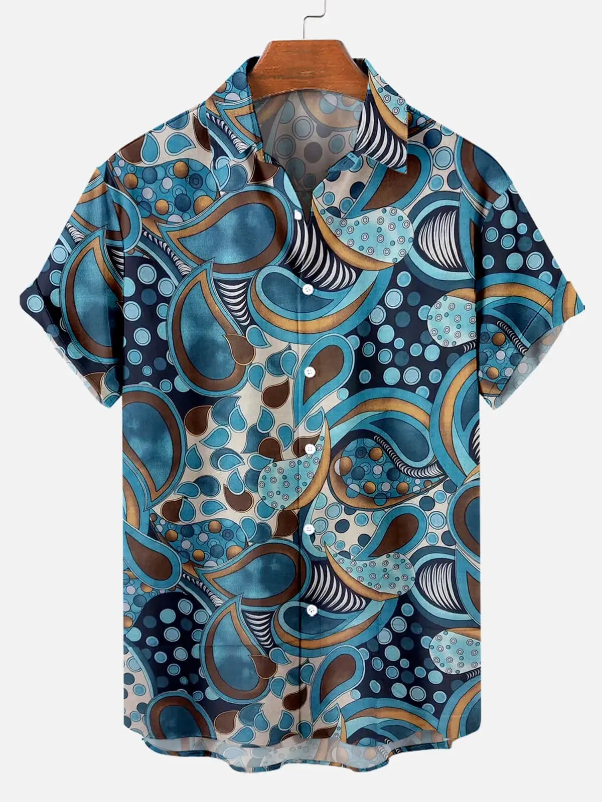 Men's Watercolor Abstract Art Short Sleeve Shirt sold by Eleven Oasis product image thumbnail 5