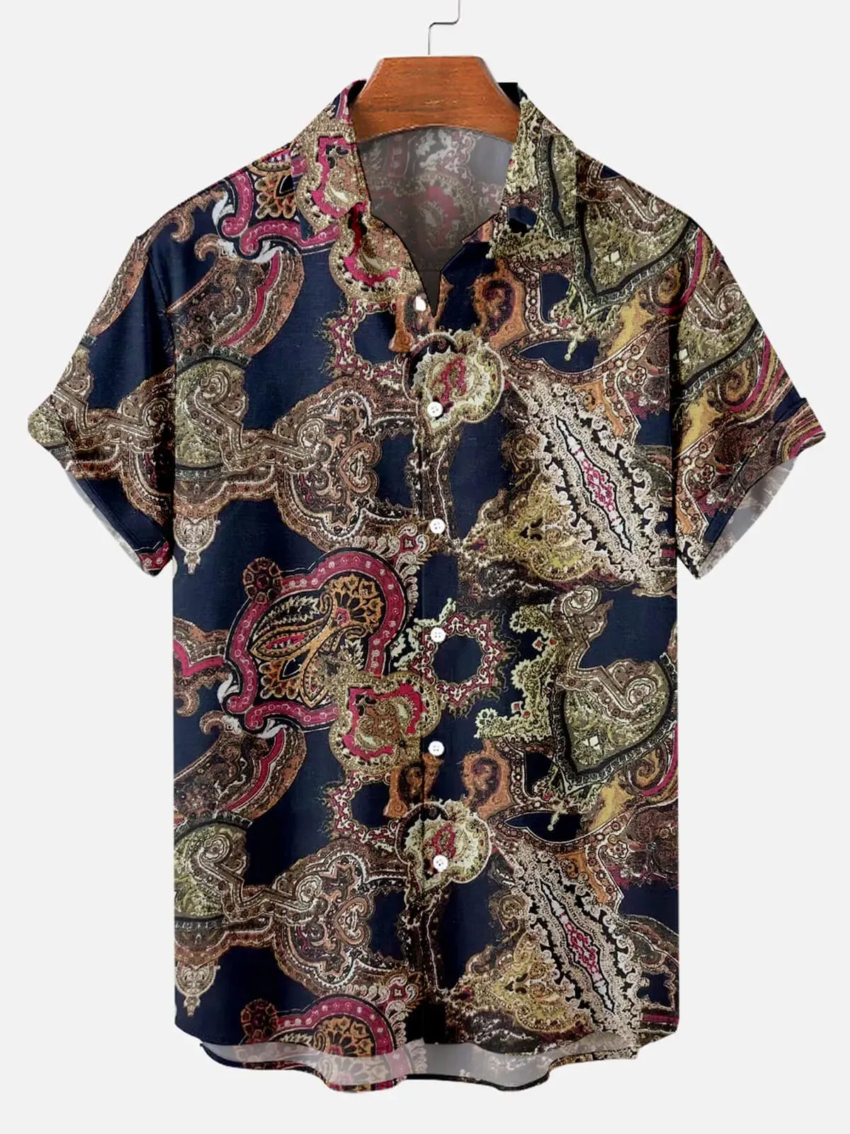 Retro Ethnic Pattern Men's Short Sleeve Tops sold by Eleven Oasis