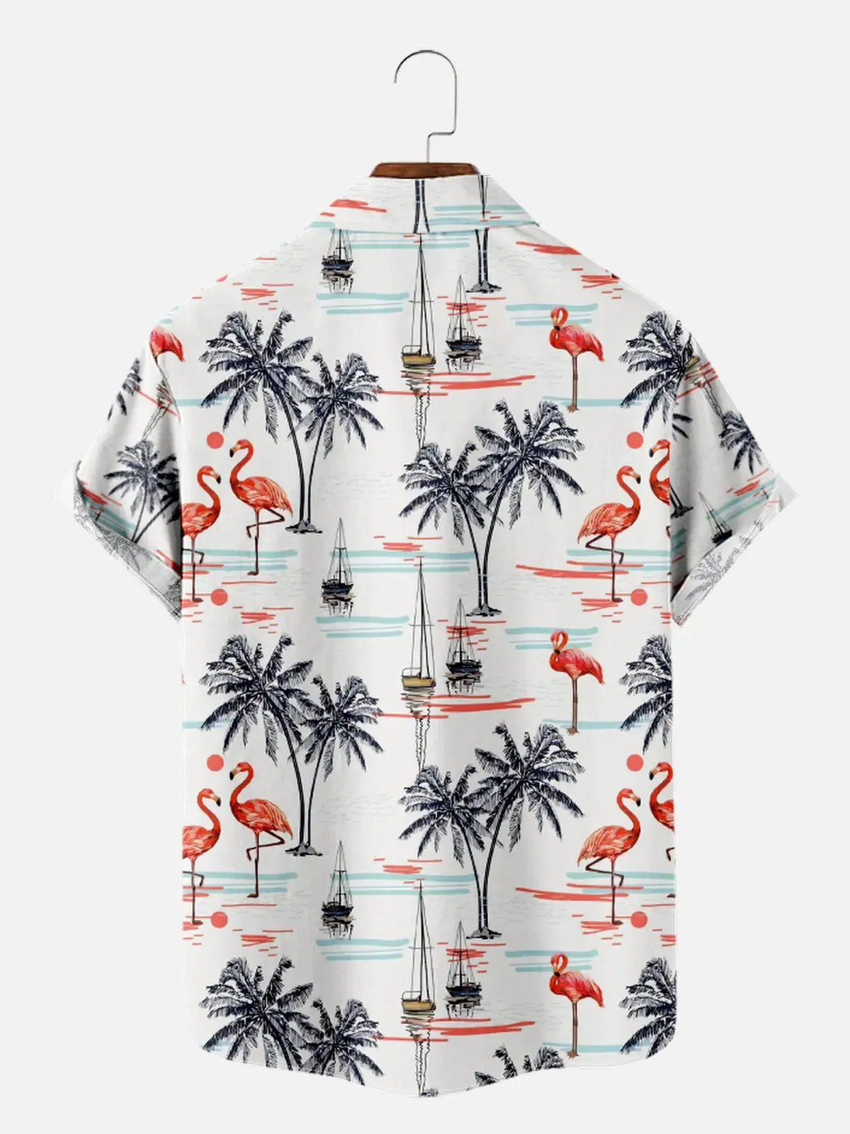 Men's Beach Flamingo Vacay Style Casual Short Sleeve Shirt sold by Eleven Oasis product image thumbnail 4