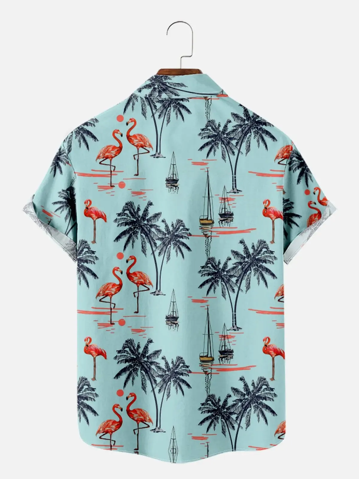 Men's Beach Flamingo Vacay Style Casual Short Sleeve Shirt sold by Eleven Oasis product image thumbnail 5