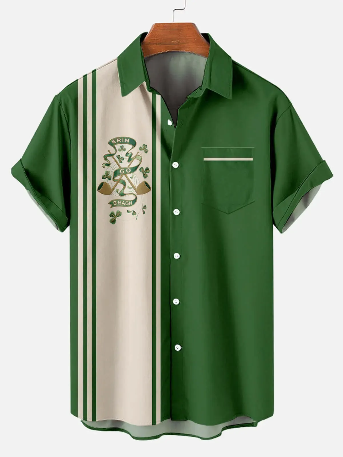 Men's Erin Go Bragh Shamrock Short Sleeve Shirt sold by Eleven Oasis