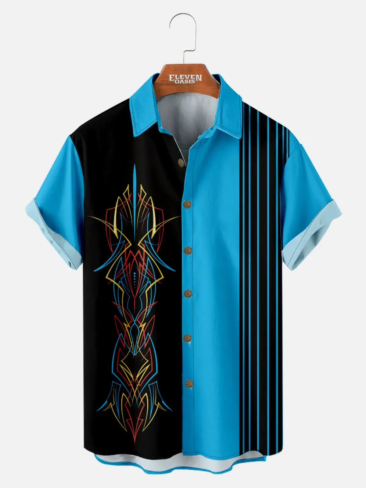 Men's Automotive Stripe Short Sleeve Shirt sold by Eleven Oasis product image thumbnail 3