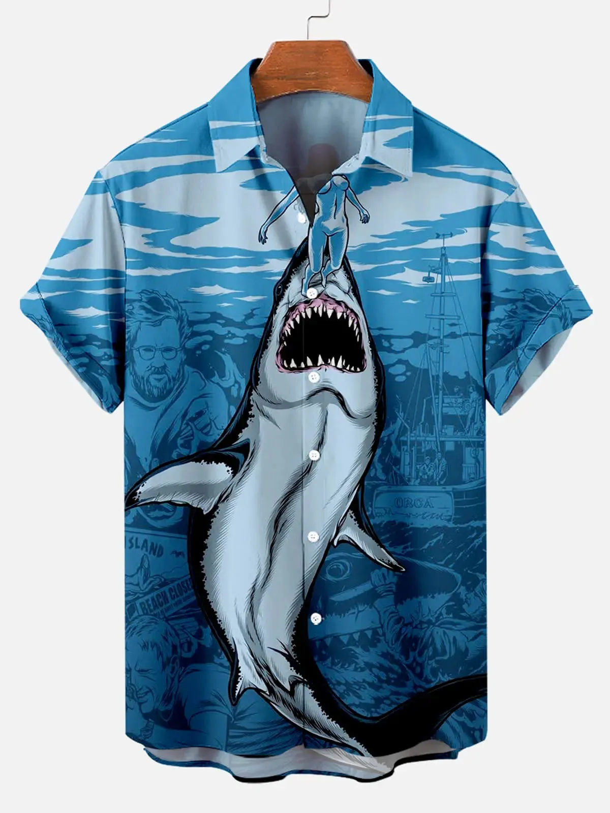 Men's Jaws Movie Tribute Short Sleeve Shirt sold by Eleven Oasis