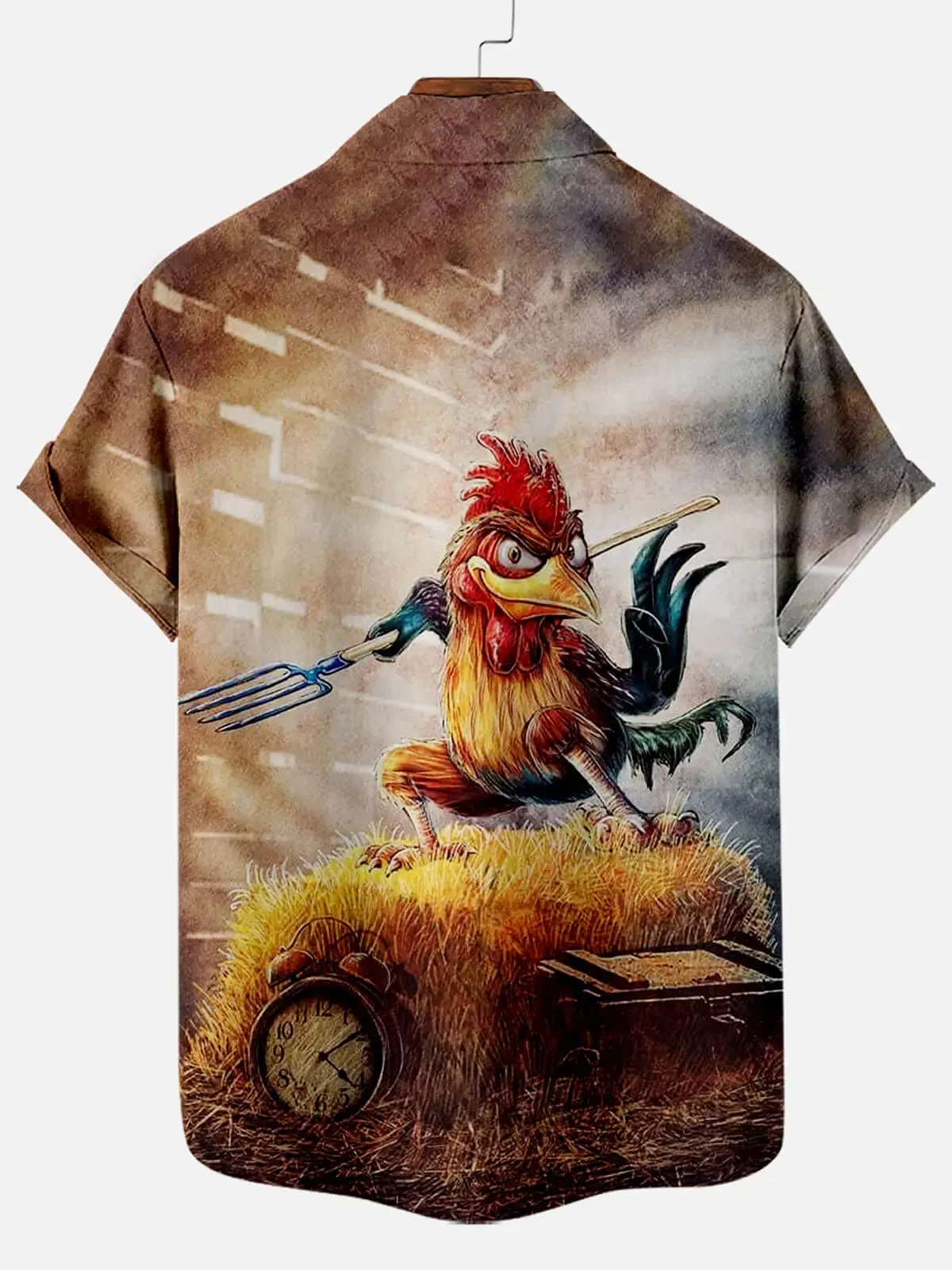 Men's Rooster Pitchfork Short Sleeve Shirt sold by Eleven Oasis product image thumbnail 2