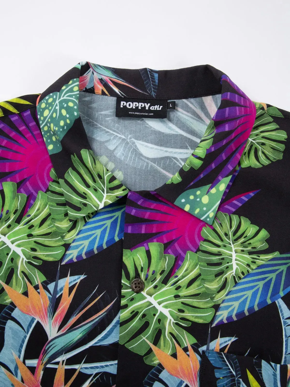 Men's POPPY ATLR Just A Lot of Foliage Hawaiian Short Sleeve Shirt sold by Eleven Oasis product image thumbnail 3