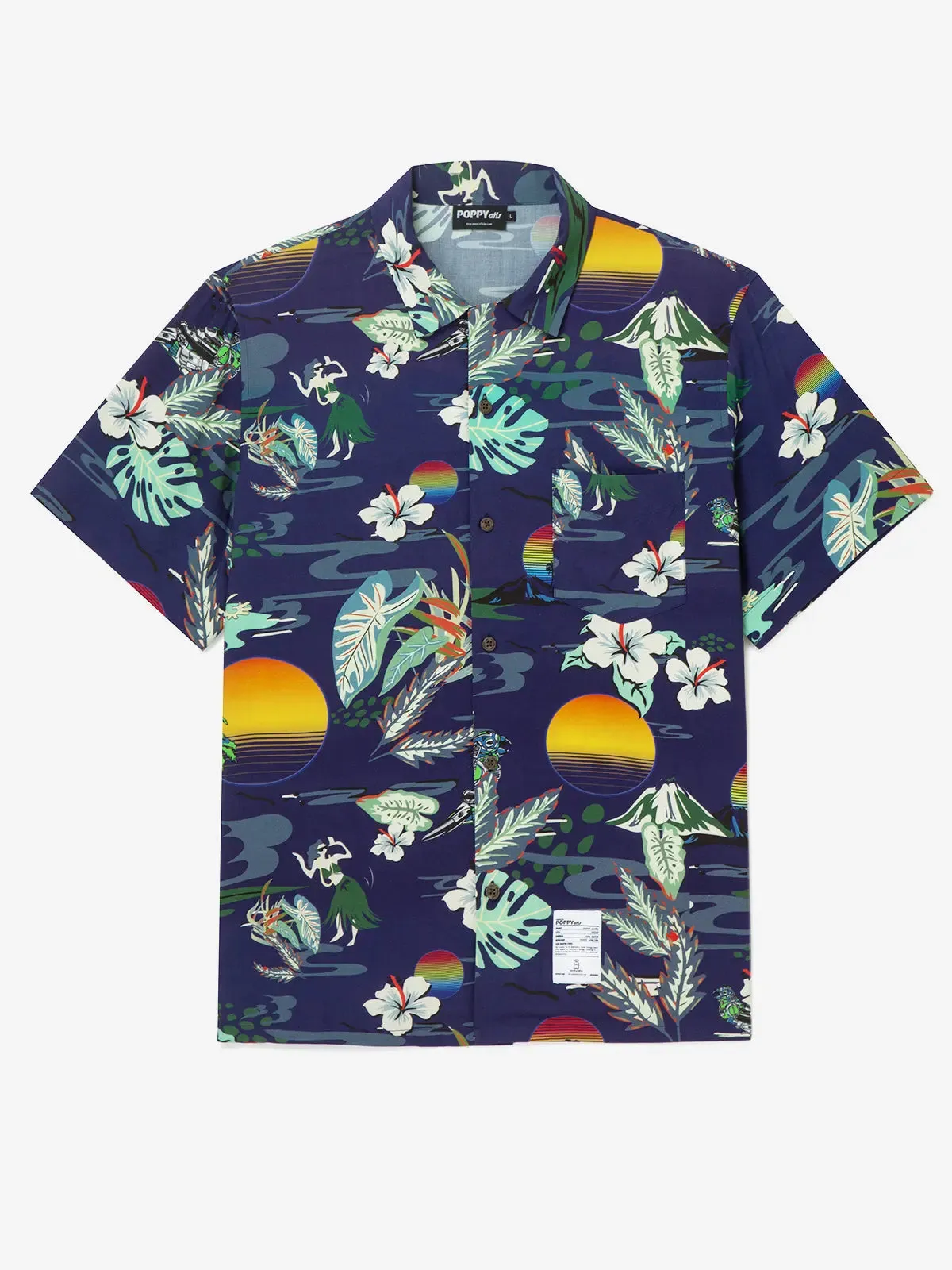 POPPY ATLR Men's Electronic Aloha Short Sleeve Shirt sold by Eleven Oasis