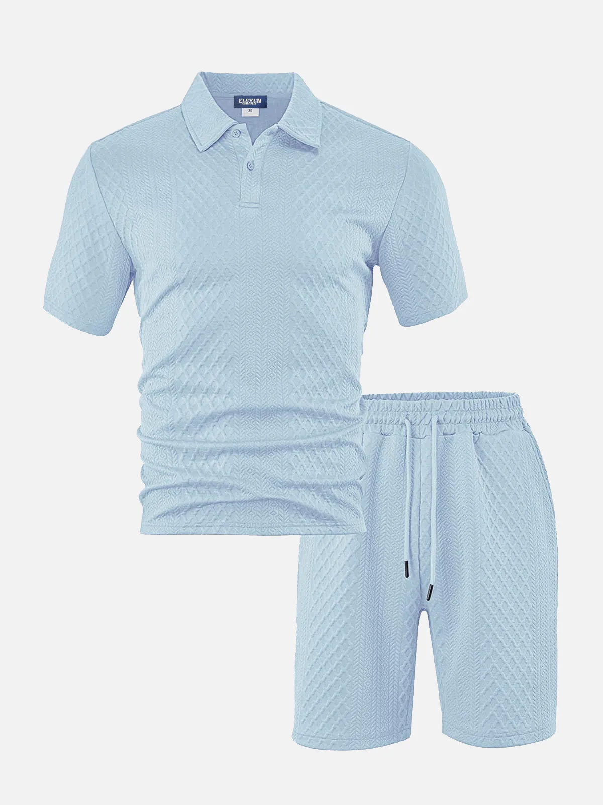 Men's Textured Jacquard Polo Short Set sold by Eleven Oasis product image thumbnail 2