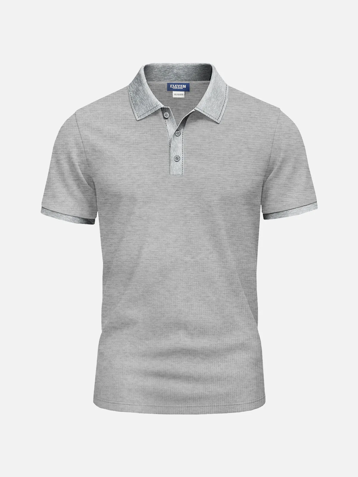 Men's Waffle Knit Polo Shirt sold by Eleven Oasis product image thumbnail 2