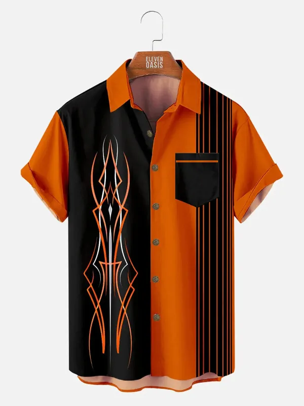 Men's Automotive Stripe Short Sleeve Shirt sold by Eleven Oasis