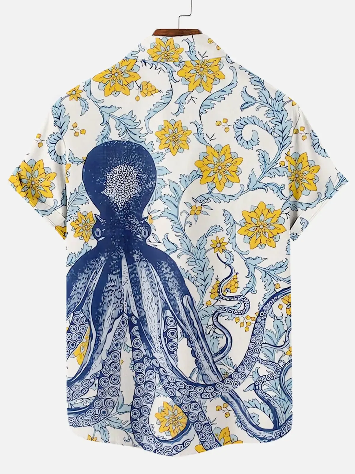 Men's Octopus Floral Garden Short Sleeve Shirt sold by Eleven Oasis product image thumbnail 2
