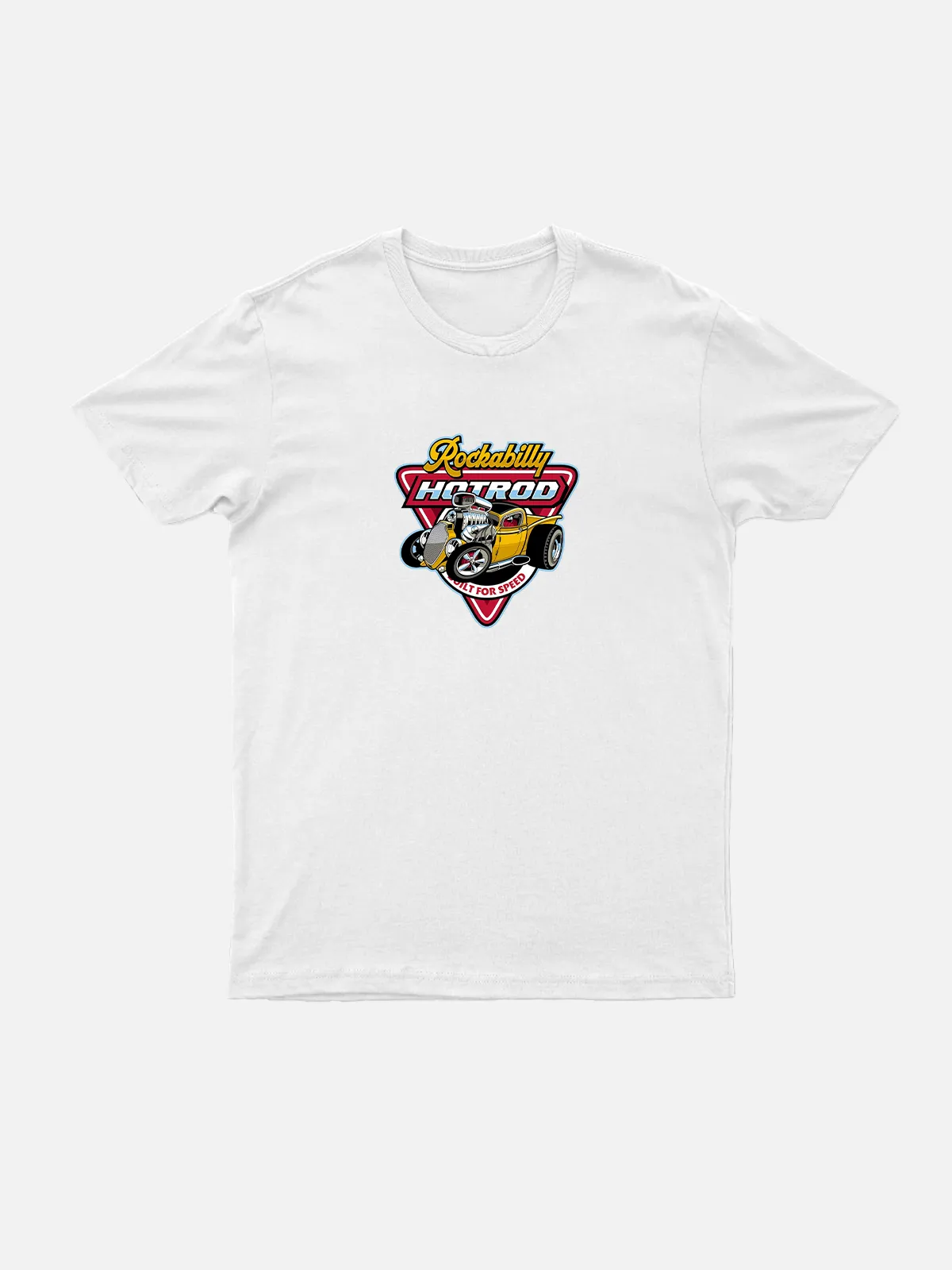 Rockabilly Hot Rod Built for Speed Vintage Muscle Car Cotton T-Shirt sold by Eleven Oasis product image thumbnail 3