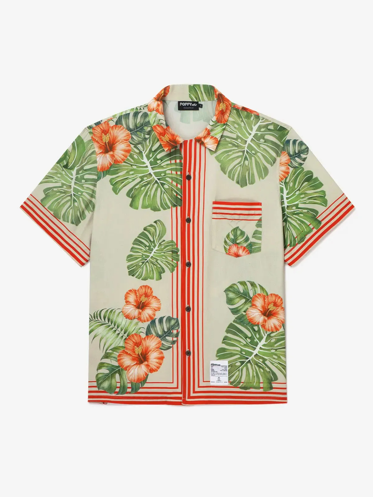 Men's POPPY ATLR Hibiscus Fusion Hawaiian Short Sleeve Shirt sold by Eleven Oasis product image thumbnail 4