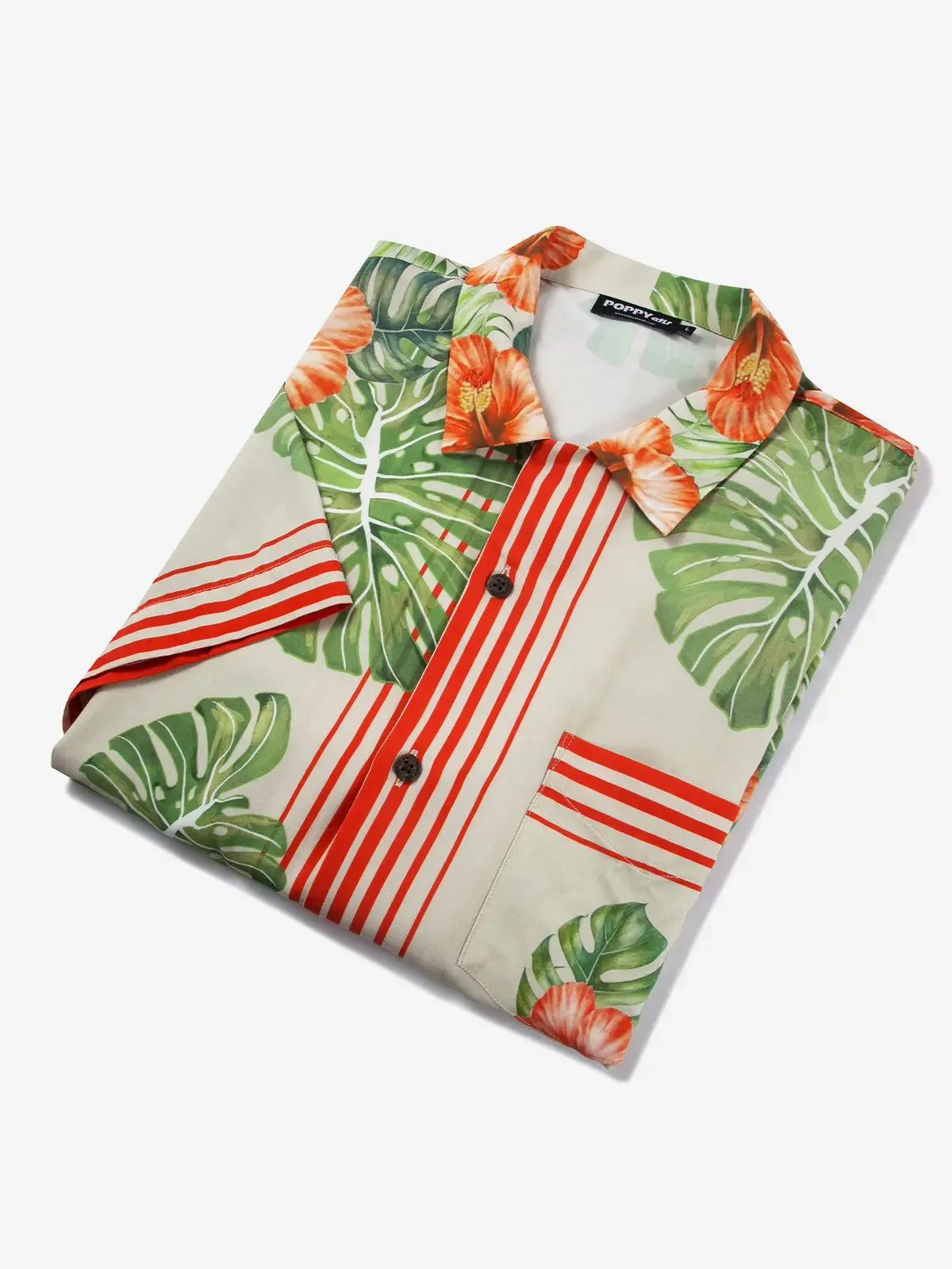 Men's POPPY ATLR Hibiscus Fusion Hawaiian Short Sleeve Shirt sold by Eleven Oasis product image thumbnail 5