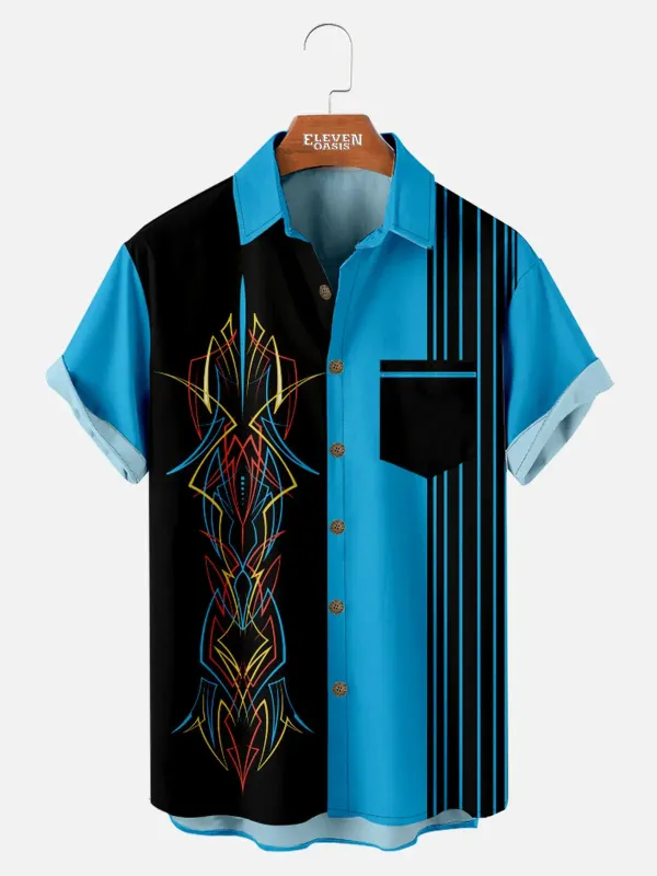 Tall Men's Automotive Stripe Short Sleeve Shirt sold by Eleven Oasis