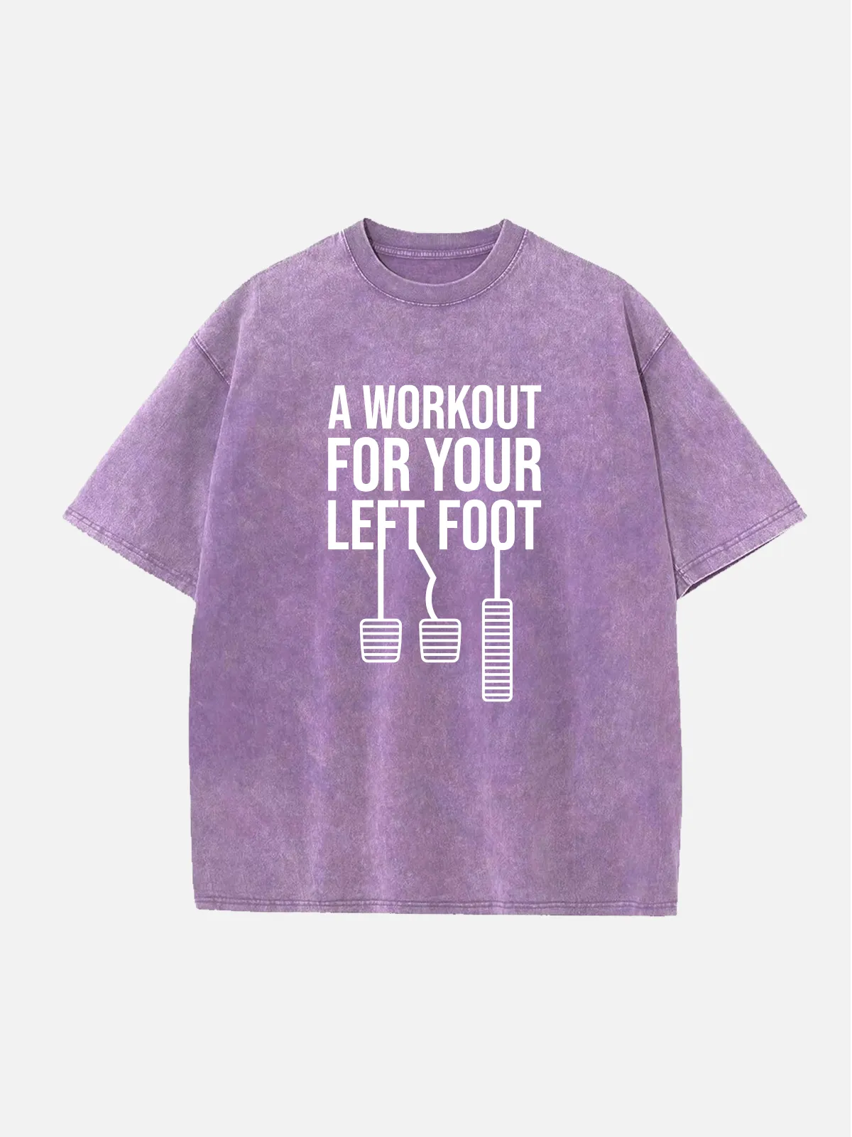 A Workout for Your Left Foot Manual Transmission Acid Wash Cotton T-Shirt sold by Eleven Oasis product image thumbnail 4