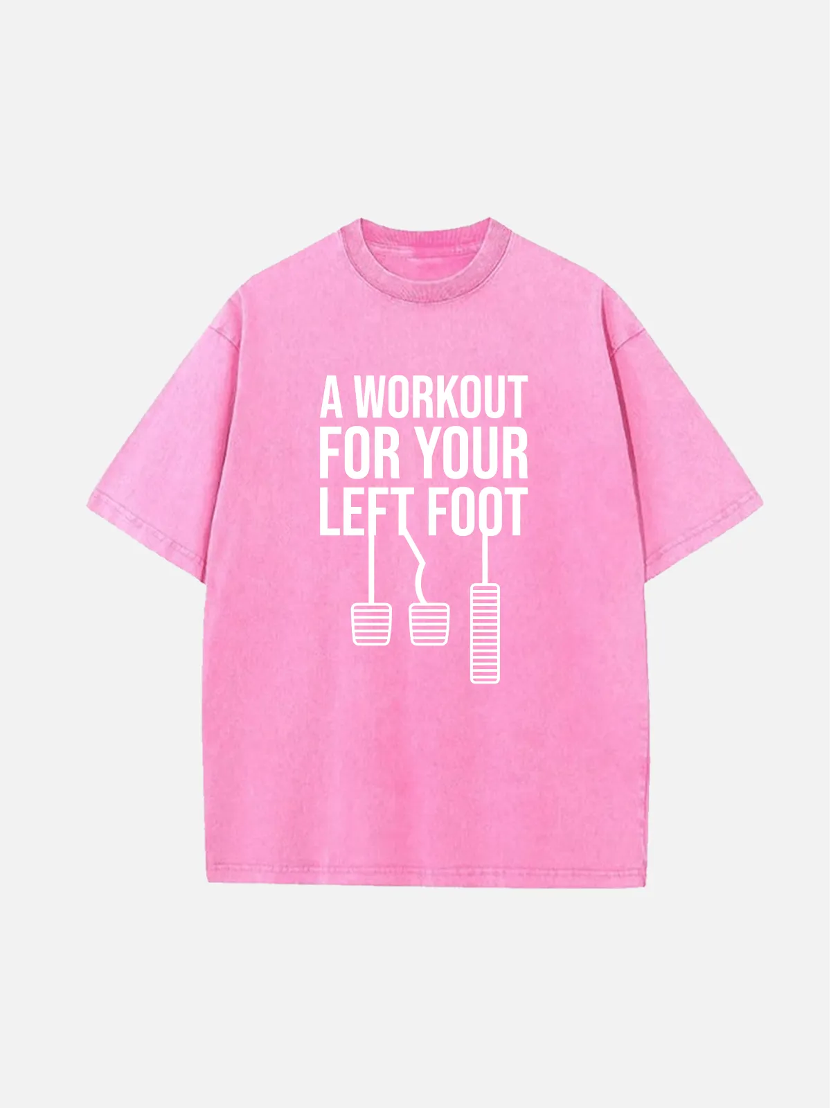 A Workout for Your Left Foot Manual Transmission Acid Wash Cotton T-Shirt sold by Eleven Oasis product image thumbnail 3