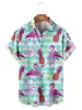 Men's Flamingo Pineapple Tropical Hawaiian Short Sleeve Shirt sold by Eleven Oasis