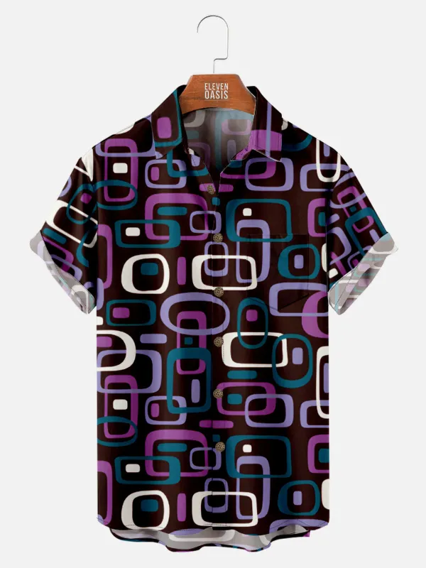 Men's Iconic 70s Pattern Short Sleeve Shirt sold by Eleven Oasis